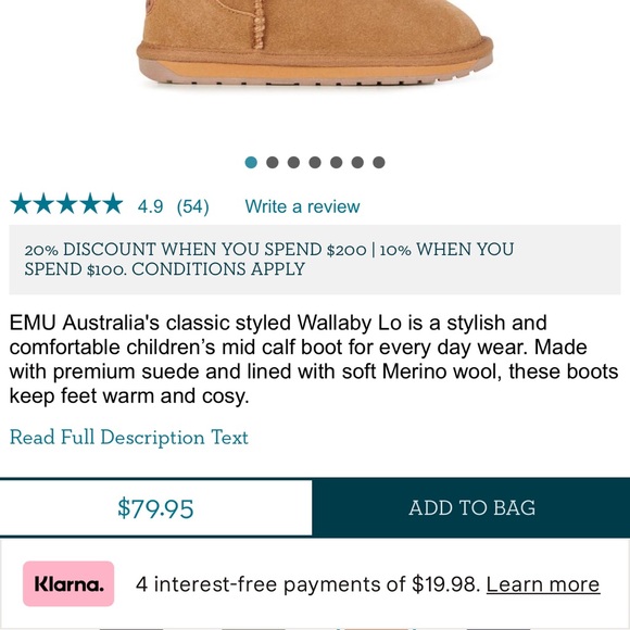 Emu kids’ wallaby lo Boot chestnut unisex 11 - Picture 9 of 9